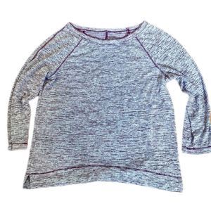 LOFT Purple Striped T Shirt